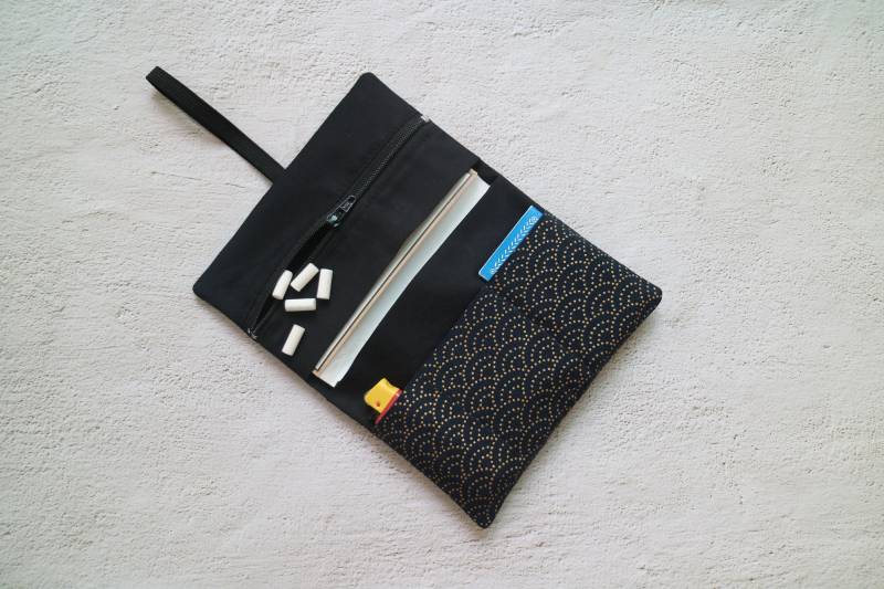 Tabakbeutel Goldenen Wellenmuster Mit Gummiband von myMANAM