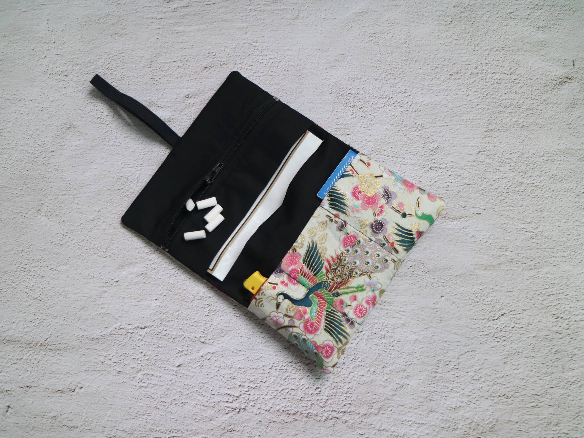 Tabakbeutel Pfauenmuster Mit Gummiband Nr.tb295 von myMANAM