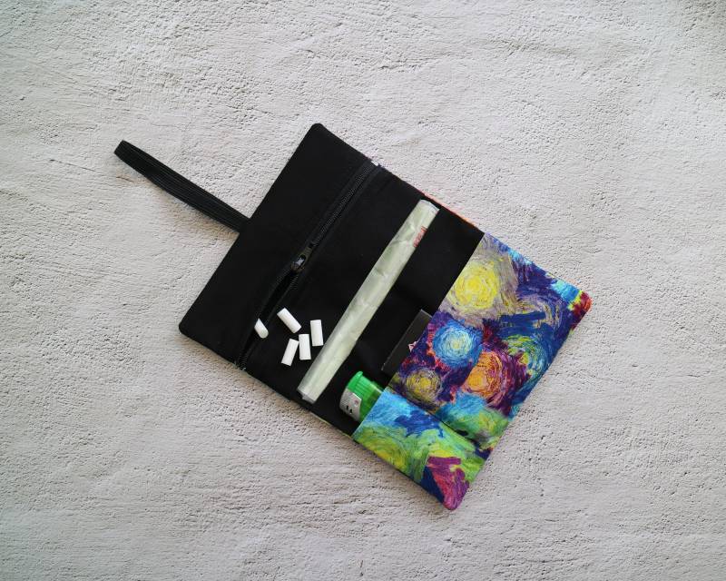 Tabakbeutel Wasserfarbenmuster Mit Gummiband von myMANAM