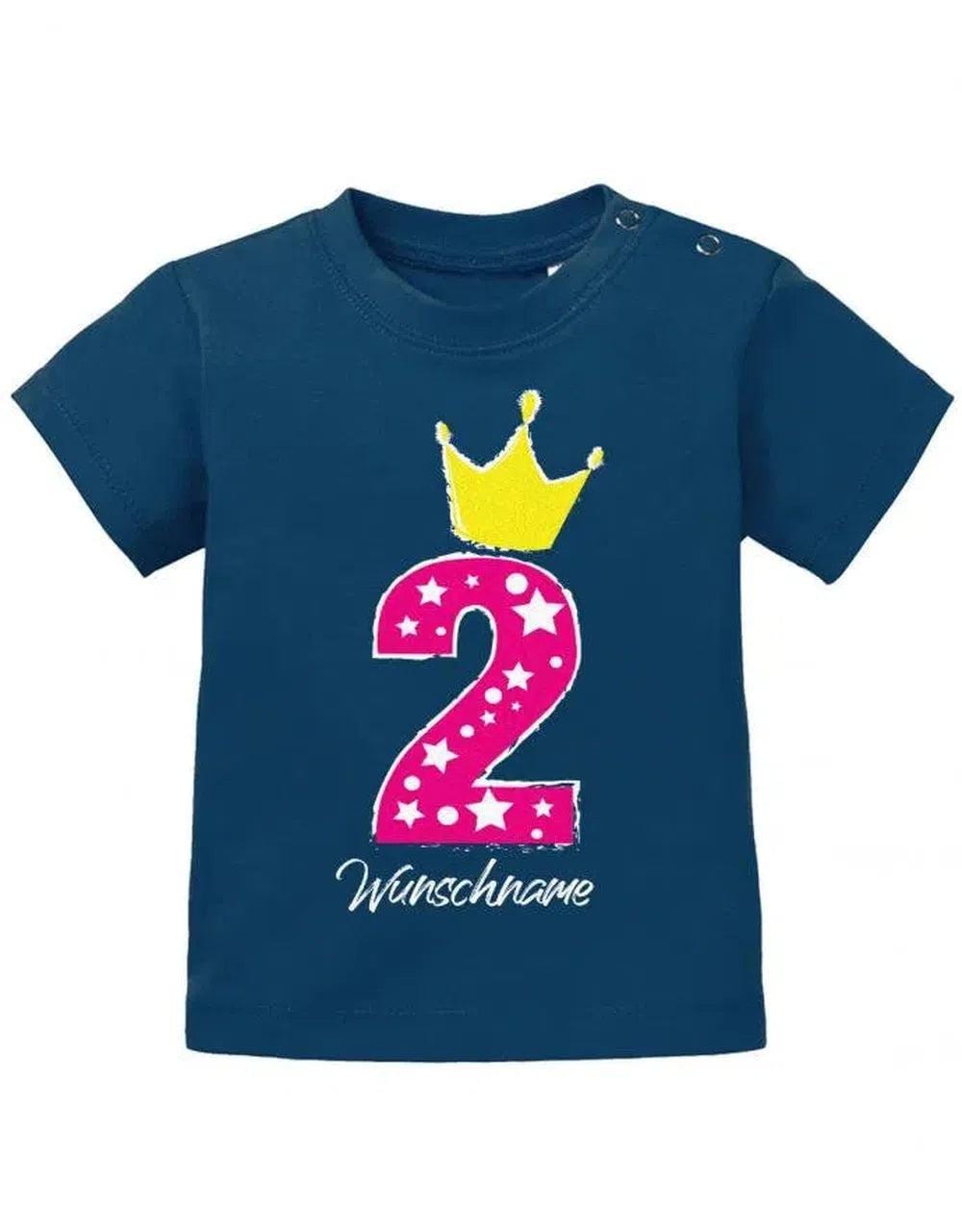 2 Krone Sterne Mit Wunschname Mädchen - Baby T-Shirt von myShirtStore