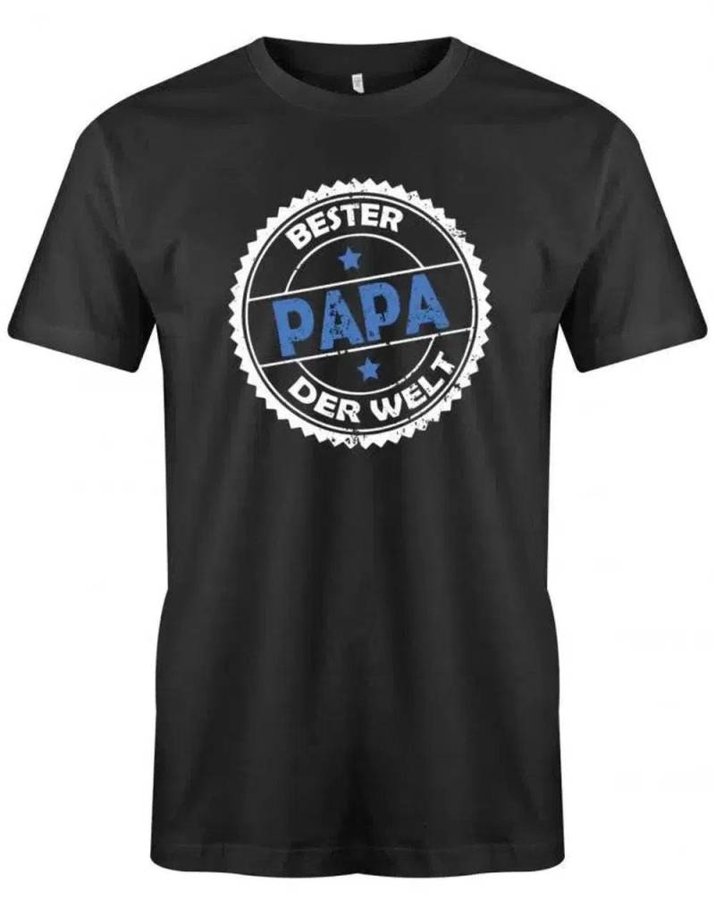 Bester Papa Der Welt Stempel Grunge Look - Shirt Herren von myShirtStore
