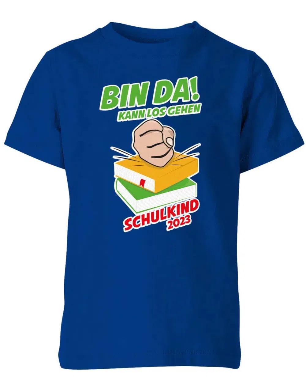 Bin Da Kann Los Gehen Faust Auf Bücher Schulkind [Wunschjahr] - Einschulung Kinder T Shirt von myShirtStore