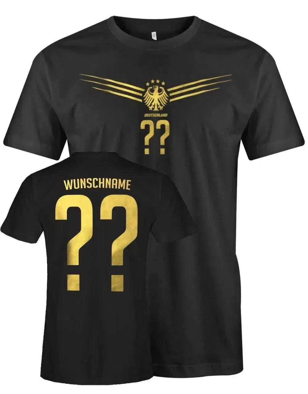 Deutschland Flügel Deluxe Gold - Em Wm Wunschnummer Und Namen Herren T-Shirt von myShirtStore