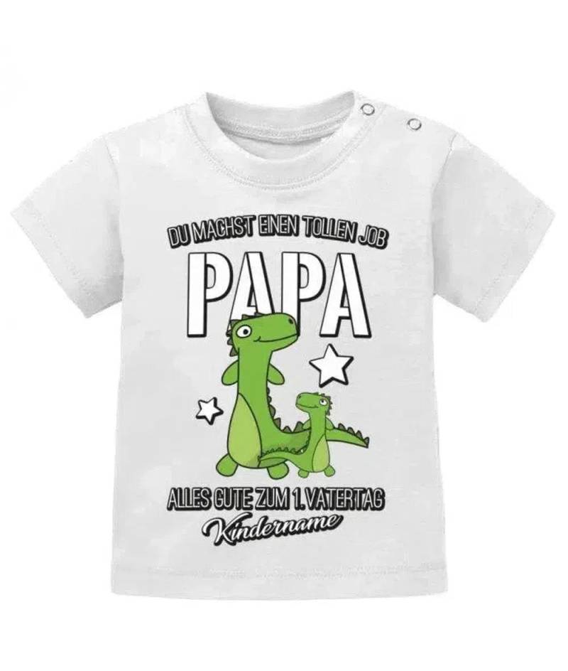Du Machst Einen Tollen Job Papa - Erster Vatertag Personalisiert Mit Name Baby Shirt von myShirtStore