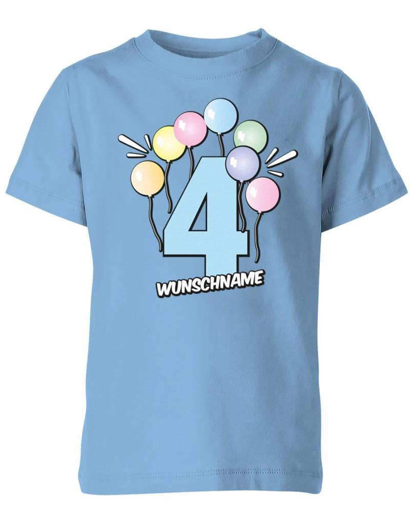 Geburtstagsshirt 4 Pastell Luftballons Personalisiert Mit Name Für Junge Und Mädchen von myShirtStore