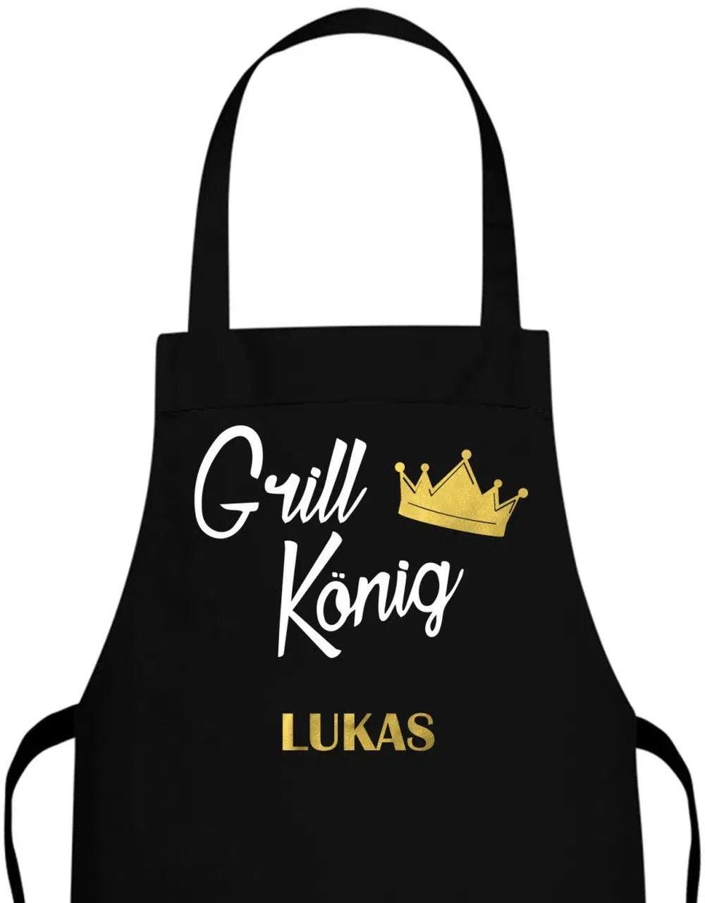 Grillkönig Mit Goldener Krone Personalisiert Name Schürze von myShirtStore