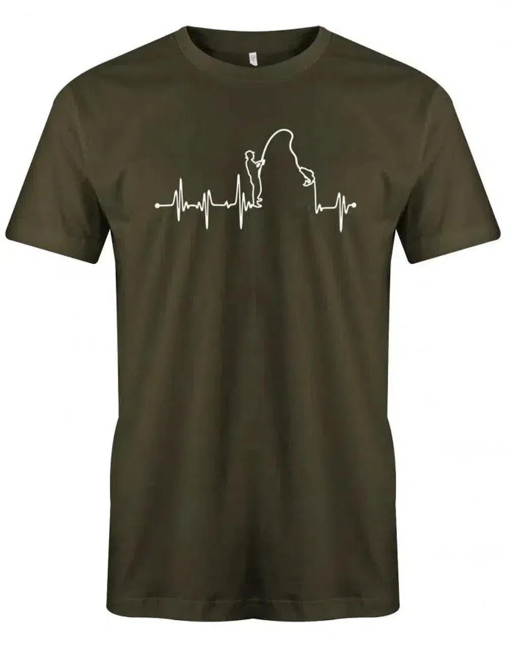 Herzschlag Angeln - Ekg Angler Herren T-Shirt von myShirtStore