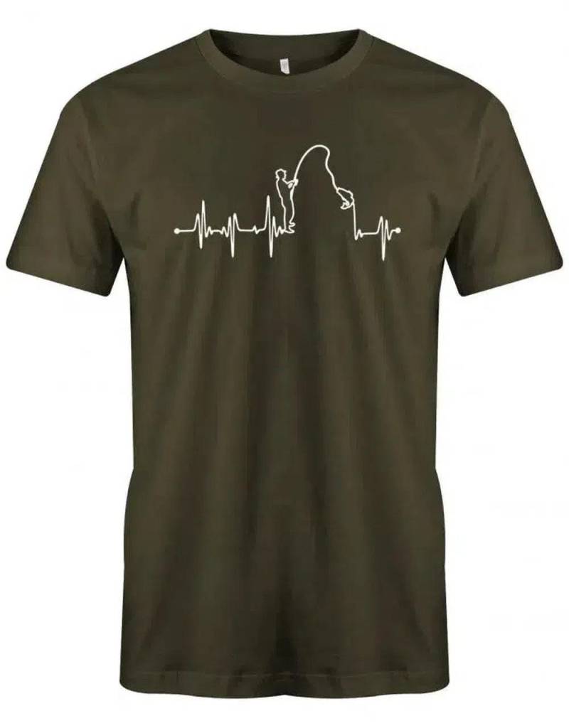 Herzschlag Angeln - Ekg Angler Herren T-Shirt von myShirtStore
