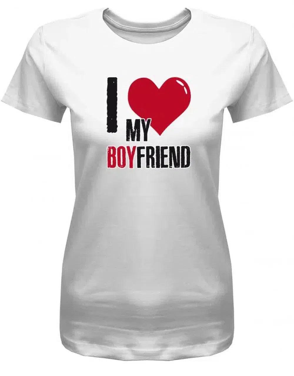 I Love My Boyfriend - Partner Damen T-Shirt von myShirtStore