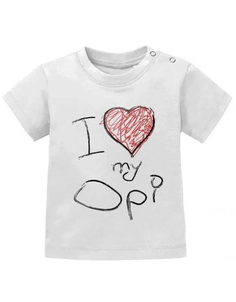 I Love My Opi Wie Selbst Gemalt - Baby T-Shirt von myShirtStore