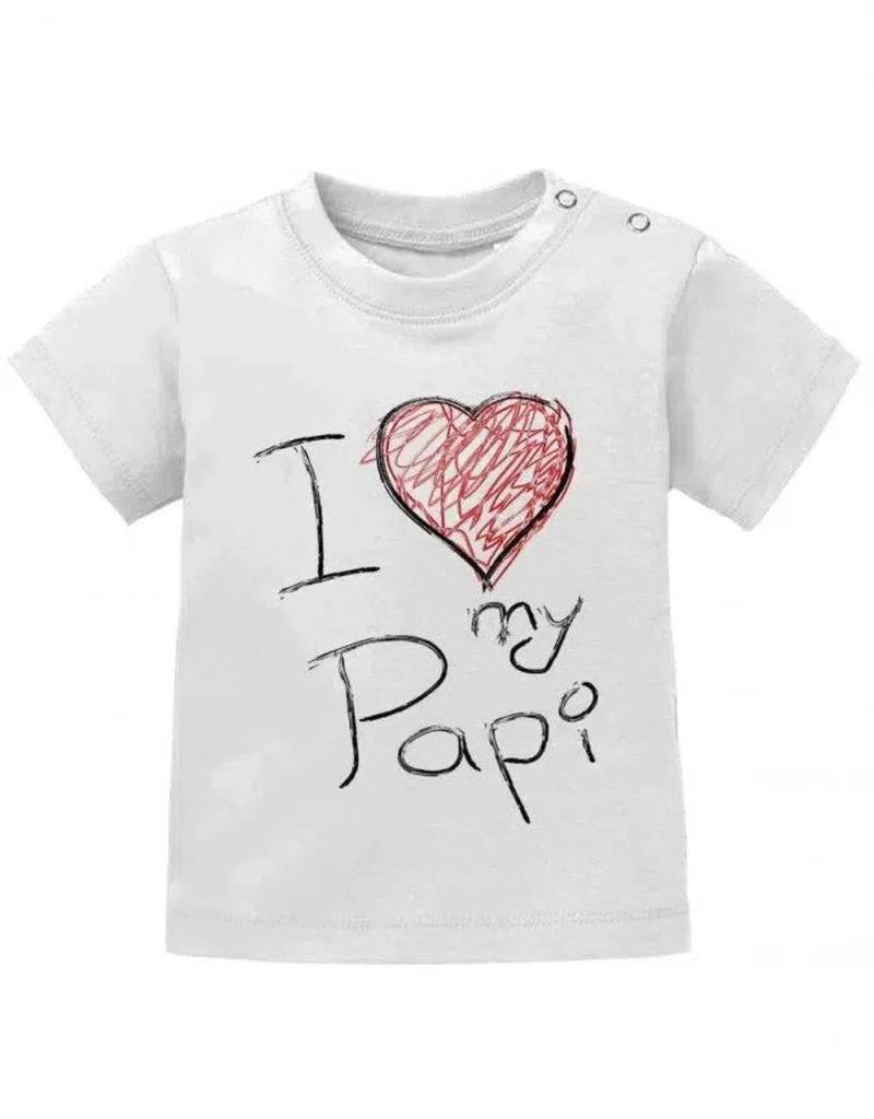 I Love My Papi Wie Selbst Gemalt - Baby T-Shirt von myShirtStore