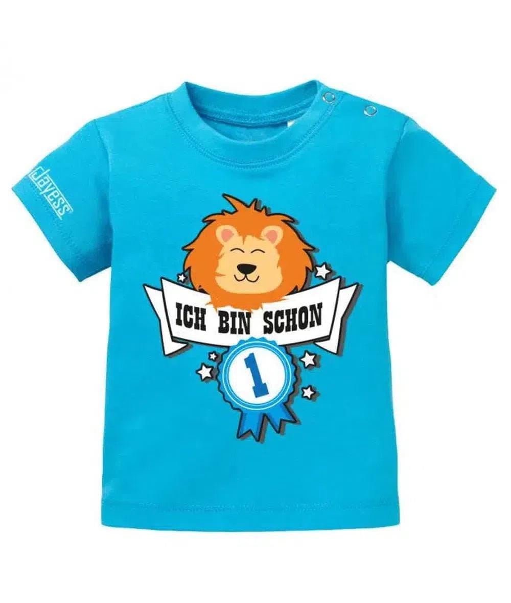 Ich Bin Schon 1 - Löwe Abzeichen Erster Geburtstag Jungen Baby Shirt von myShirtStore