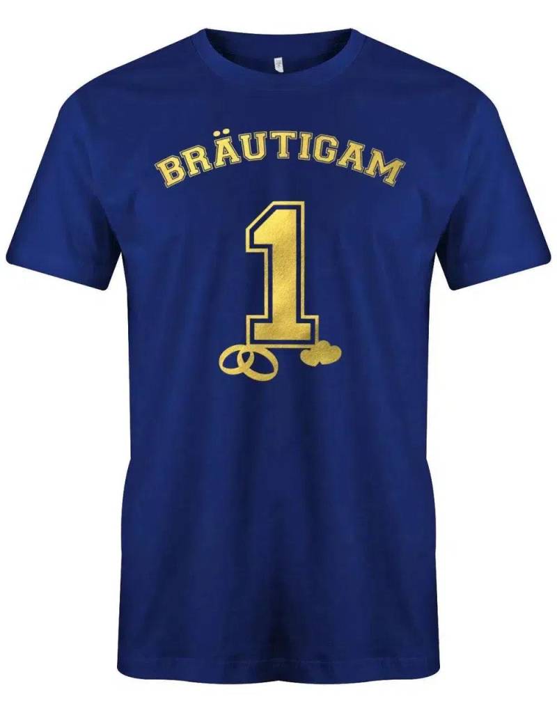 Jga Shirt Männer - Bräutigam No.1 in Gold von myShirtStore