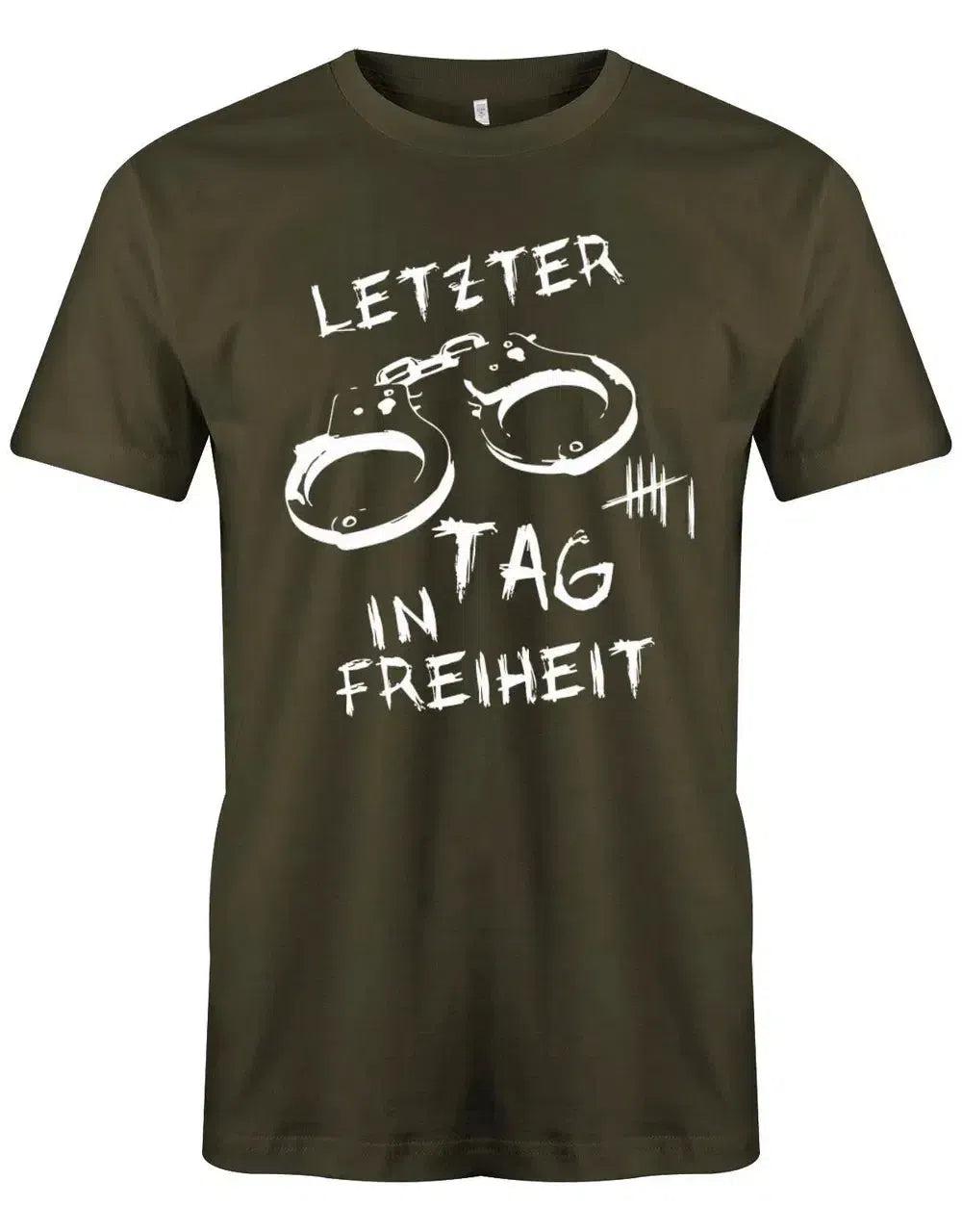 Jga Shirt Männer - Letzter Tag in Freiheit Handschellen von myShirtStore