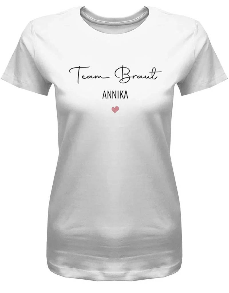 Jga Shirt Mit Name Team Braut Und Minimalistisch Design Frauen von myShirtStore