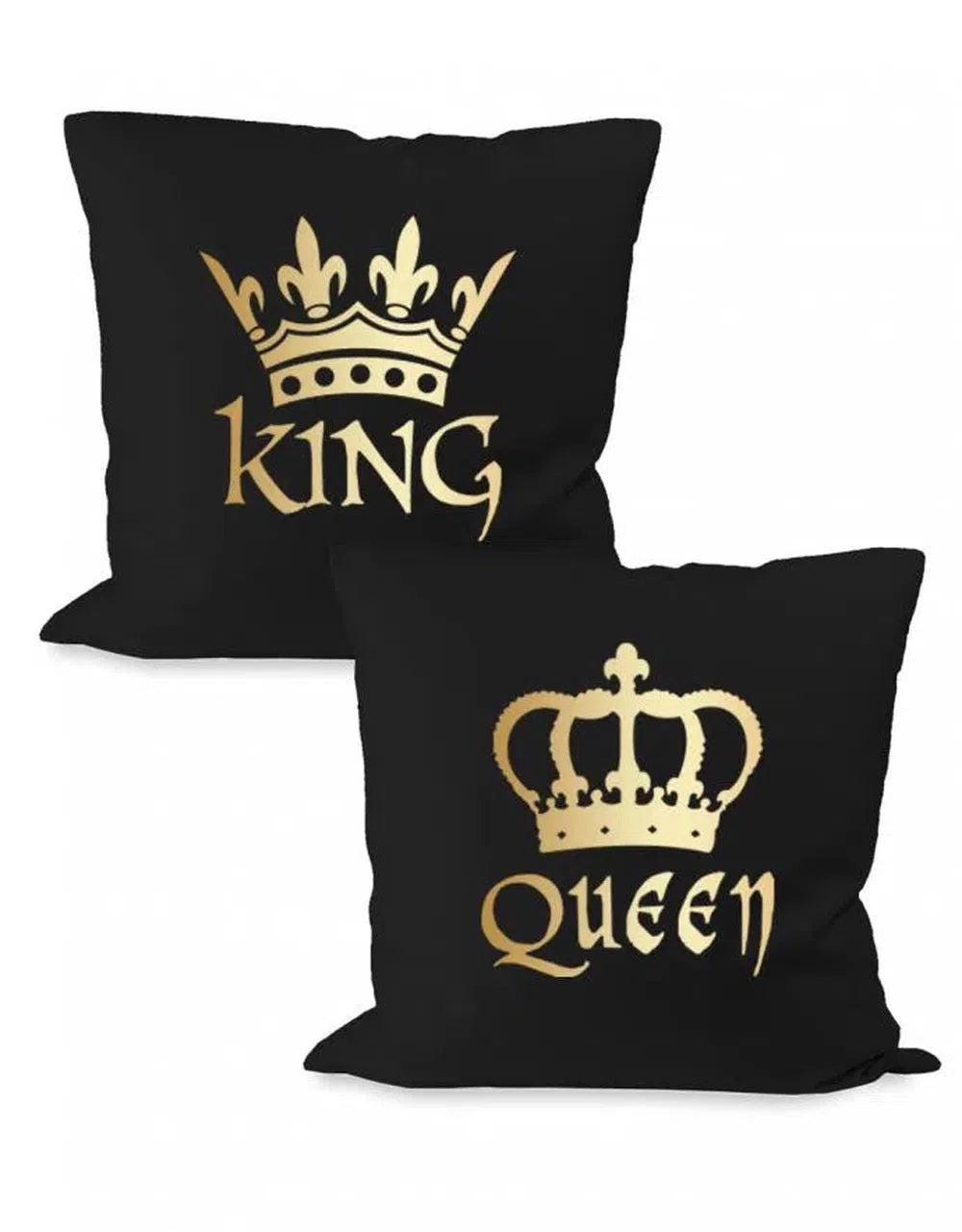King Und Queen Krone Partner Couple Kissen Set von myShirtStore