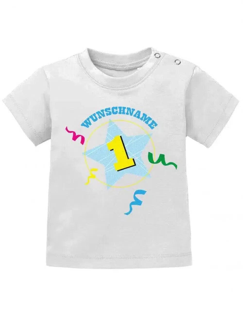 Konfetti Stern Eins Wunschname - Personalisierbar Mit Kindername Baby 1. Geburtstag Shirt Konfetti Stern Eins Wunschname - Personalisierbar Mit Kindername Baby 1. Geburtstag Shirt von myShirtStore
