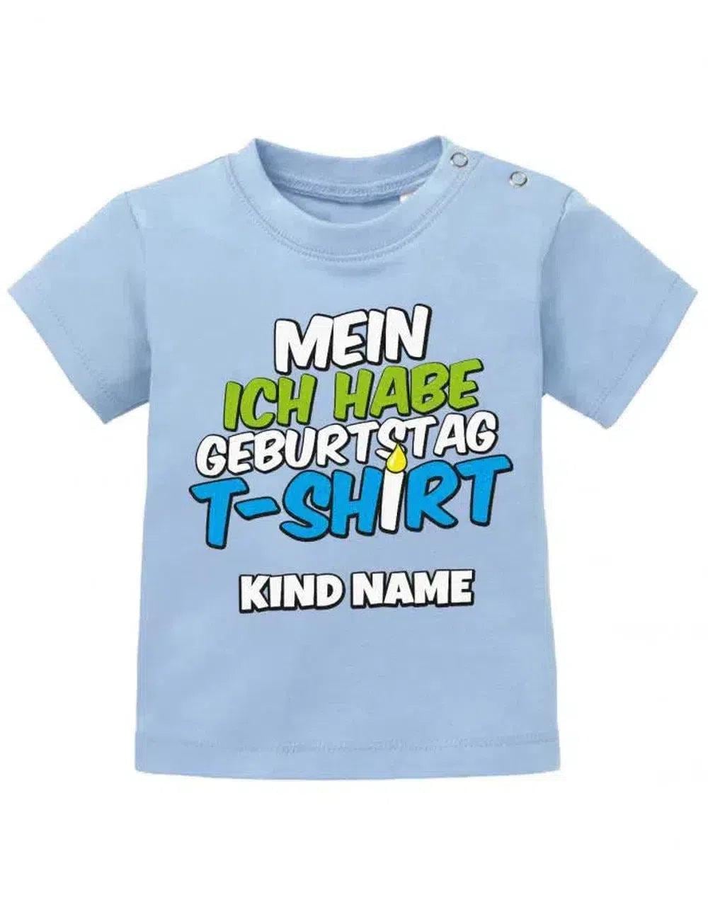 Mein Erstes Ich Habe Geburtstag T-Shirt in Blau Und Kerze - Jungen Baby Shirt von myShirtStore