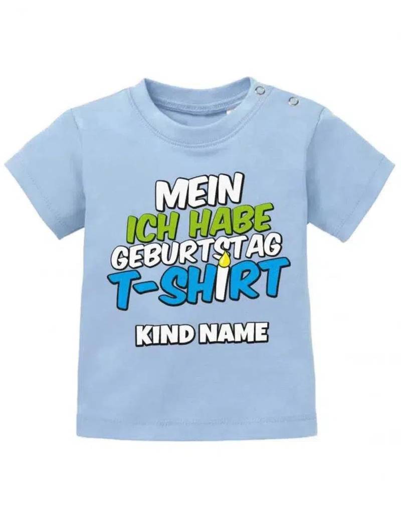 Mein Erstes Ich Habe Geburtstag T-Shirt in Blau Und Kerze - Jungen Baby Shirt von myShirtStore
