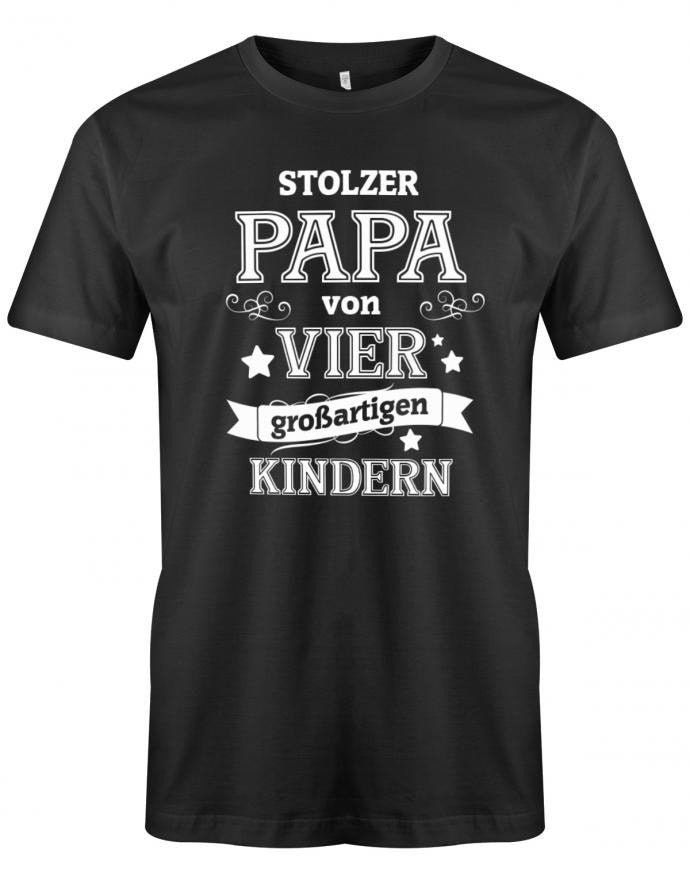 Papa Shirt - Stolzer Von 4 Großartigen Kindern T-Shirt Lustig Geschenkidee Für von myShirtStore