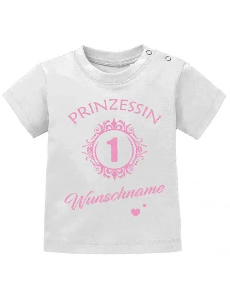Prinzessin Spiegel Eins Personalisiert Mit Name Zum 1 Geburtstag - Mädchen Baby Shirt von myShirtStore