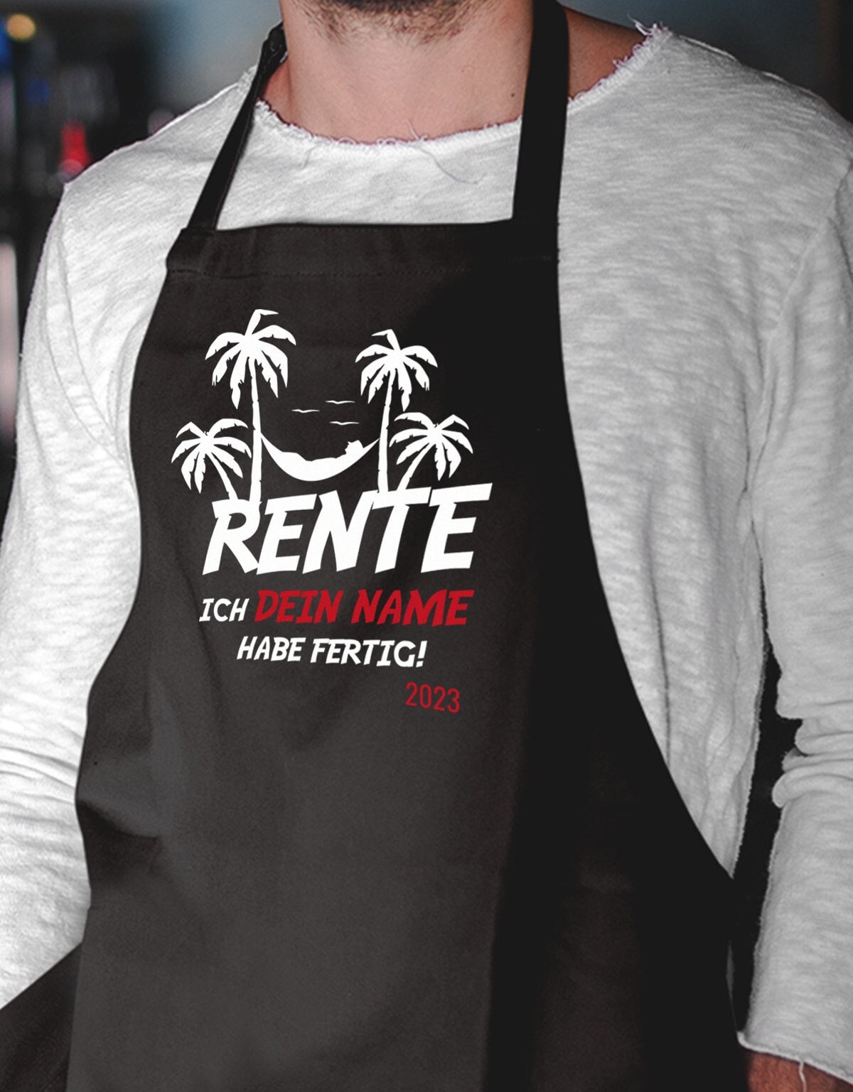 Rente 2023 Palmen Hängematte Ich Habe Fertig Mit Wunschname - Grillschürze & Kochschürze Rente 2023 Palmen Hängematte Ich Habe Fertig Mit Wunschname - Grillschürze & Kochschürze von myShirtStore