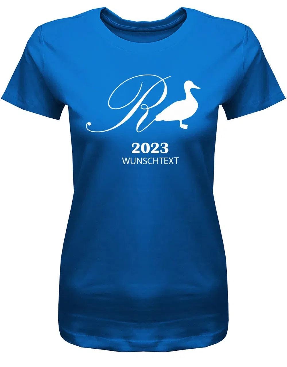 Rente Ente Mit [Wunschjahr] + Wunschtext - Rentnerin Frauen T-Shirt von myShirtStore