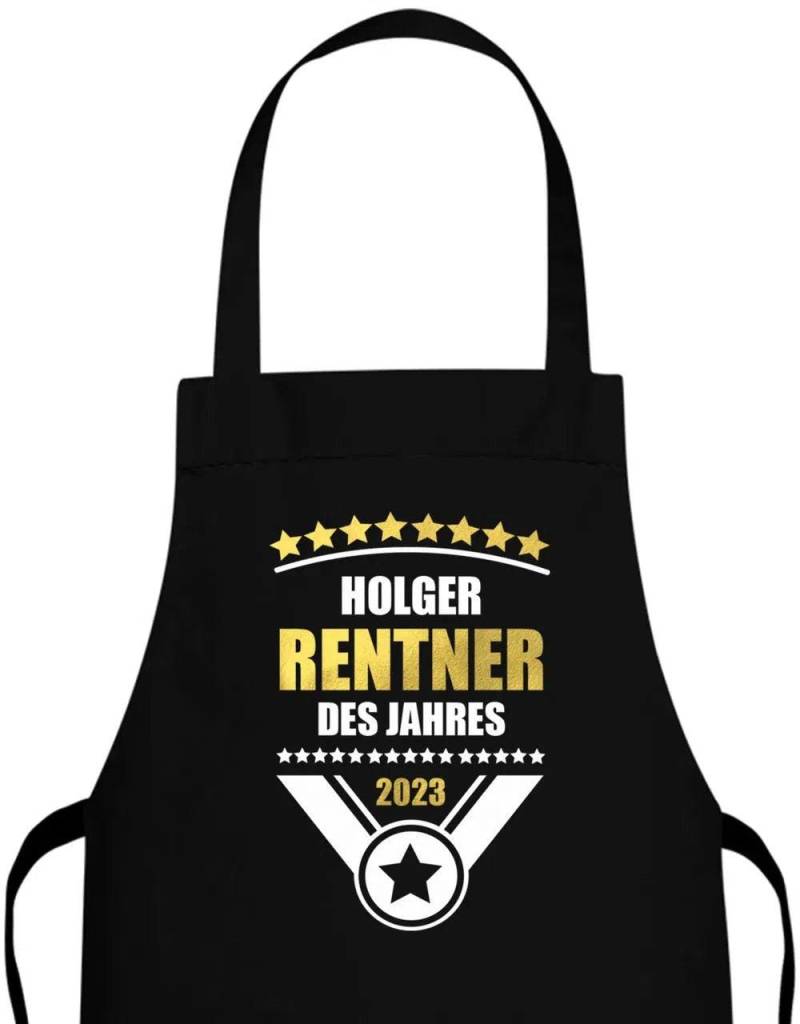 Rentner Des Jahres [Wunschjahr] Mit Name - Grillschürze & Kochschürze von myShirtStore