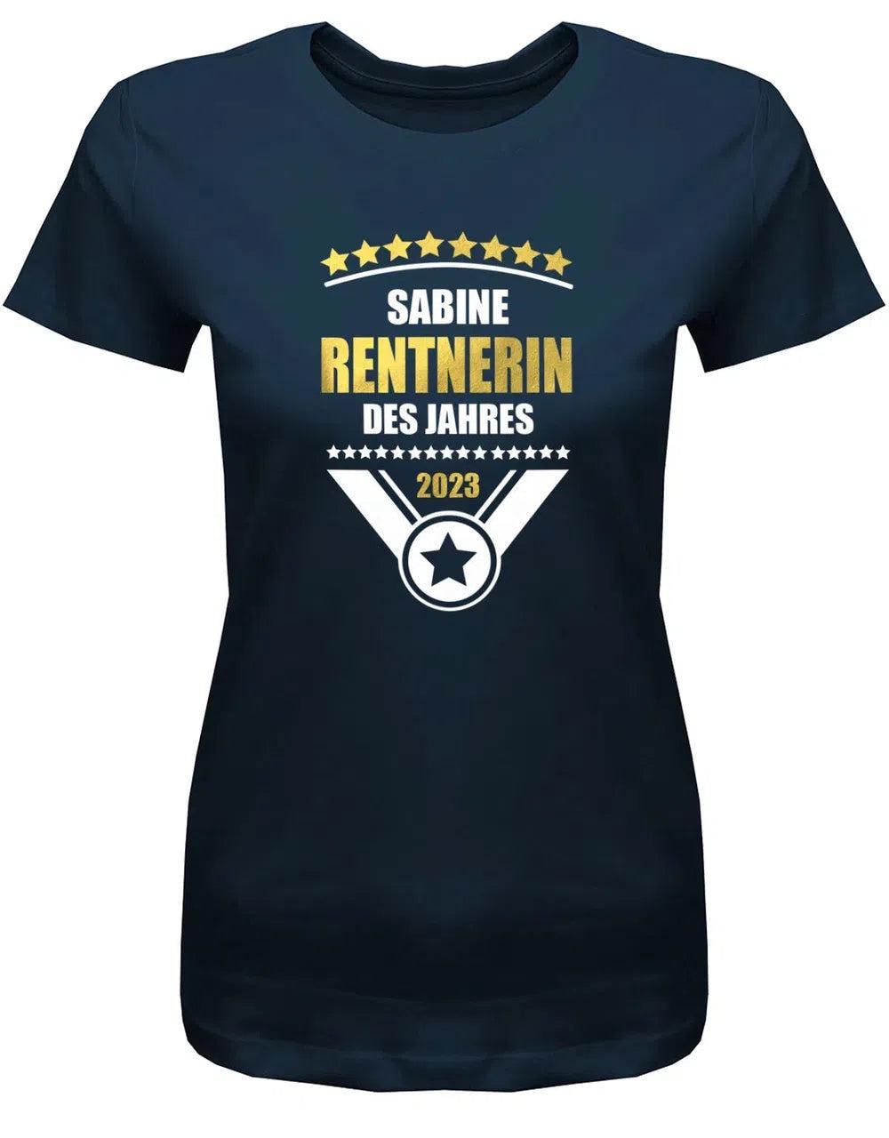 Rentnerin Des Jahres Mit [Wunschjahr] - Personalisiert Name Rente Frauen T-Shirt von myShirtStore