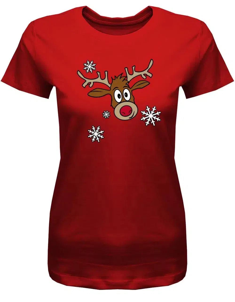 Rudolph - Schneeflocken Weihnachten Damen T Shirt von myShirtStore