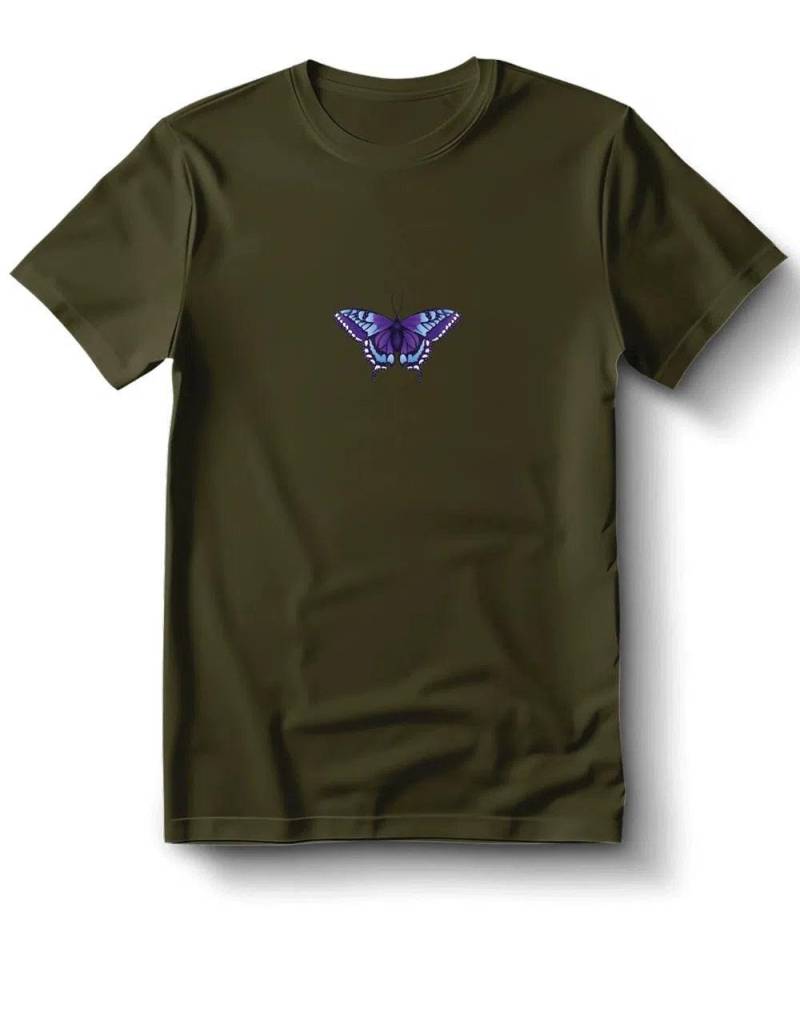 Schmetterling Lila Mittig - Elegantes T-Shirt von myShirtStore