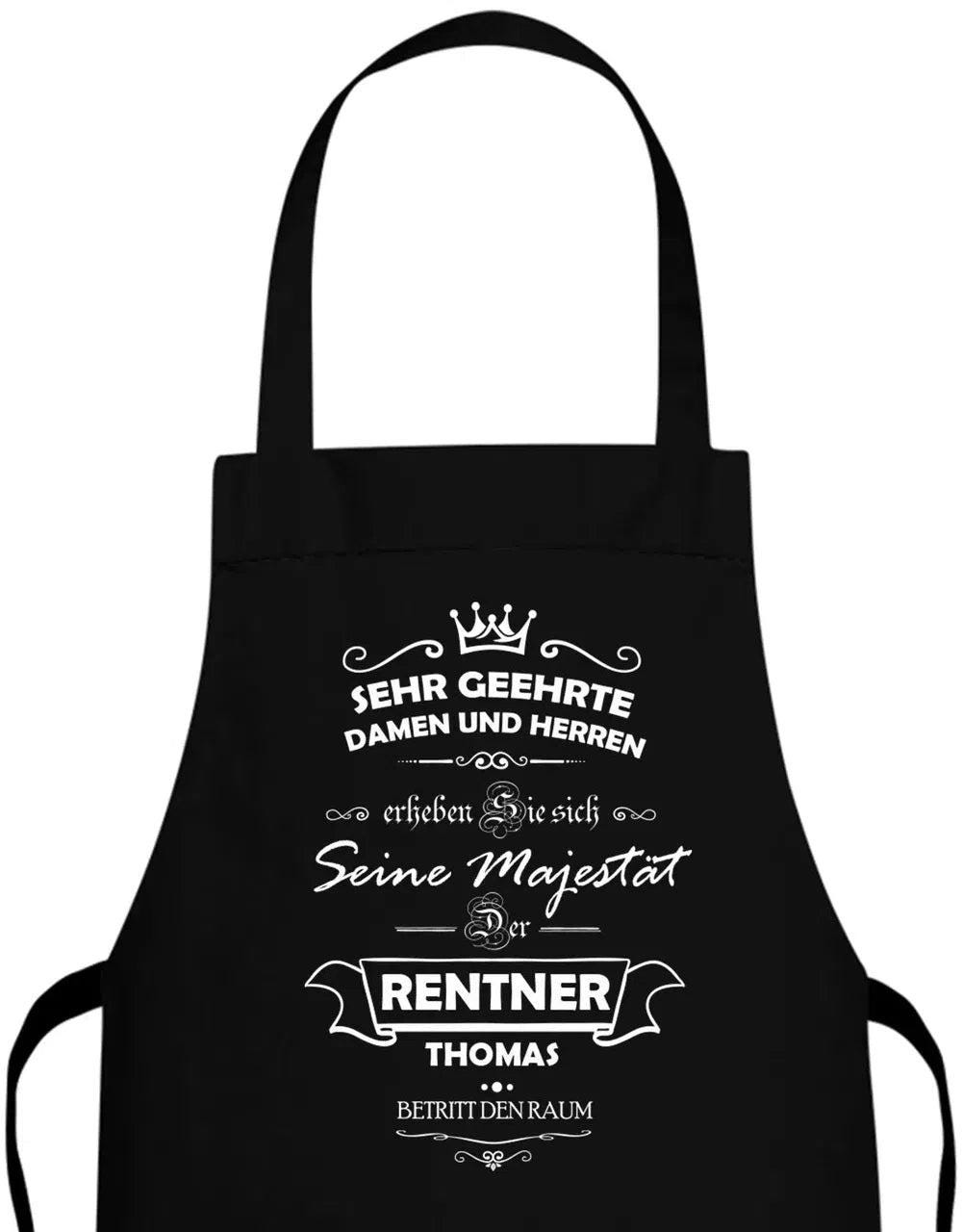 Seine Majestät Der Rentner Betritt Den Raum Mit Name - Rente Grillschürze von myShirtStore