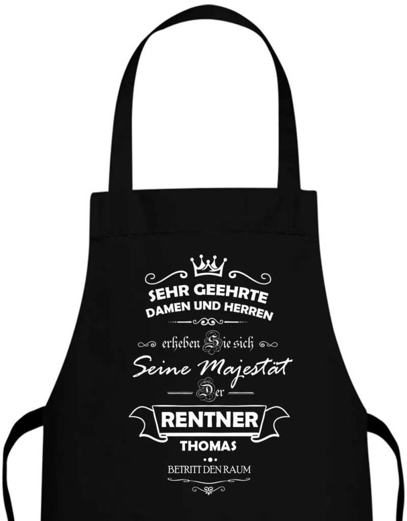 Seine Majestät Der Rentner Betritt Den Raum Mit Name - Rente Grillschürze von myShirtStore