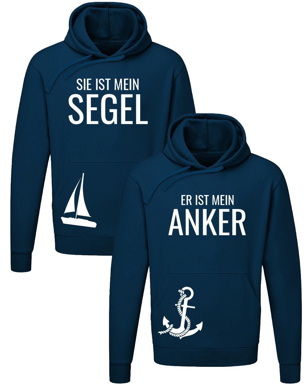 Sie Ist Mein Segel - Er Anker Partner Couple Hoodie Set Sie Ist Mein Segel - Er Anker Partner Couple Hoodie Set von myShirtStore