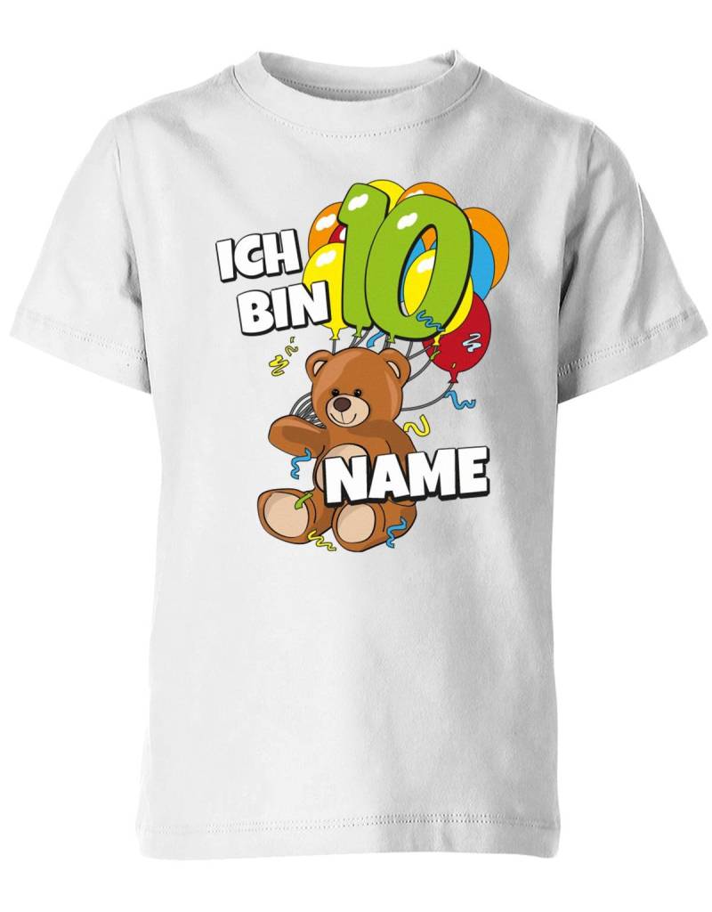 T-Shirt 10 Geburtstag Ich Bin Teddybär Mit Luftballons Und Name von myShirtStore