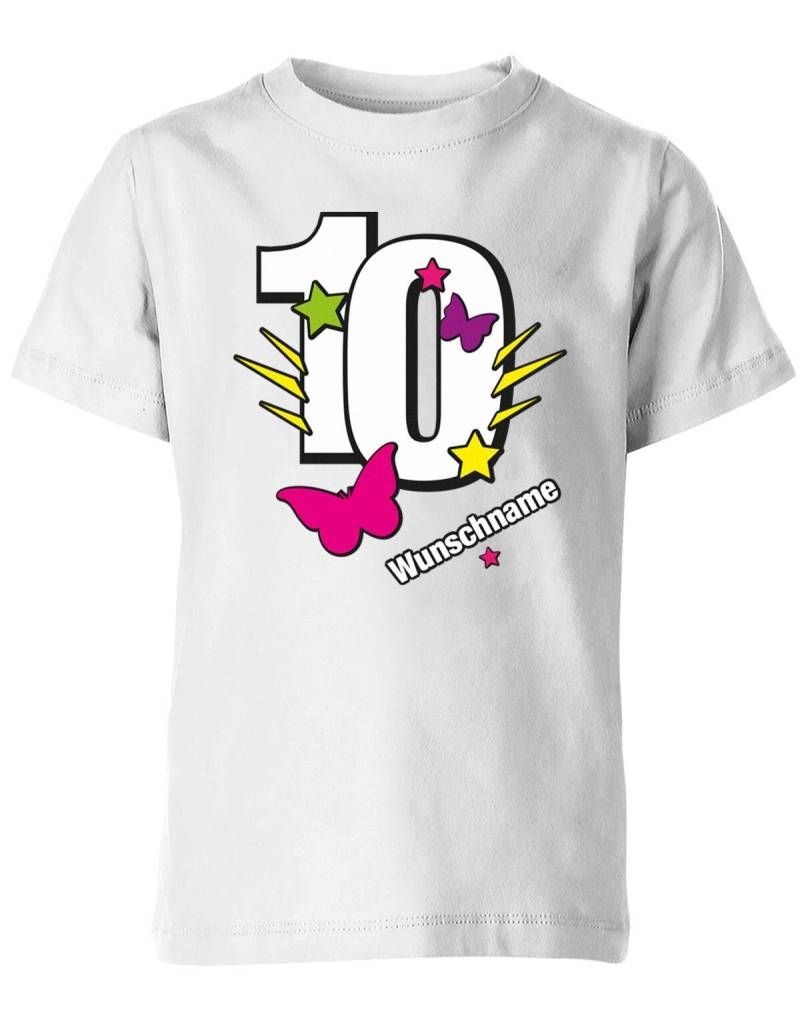 T-Shirt 10 Geburtstag Schmetterlinge Und Sterne Mit Einer Großen Personalisiert Name von myShirtStore