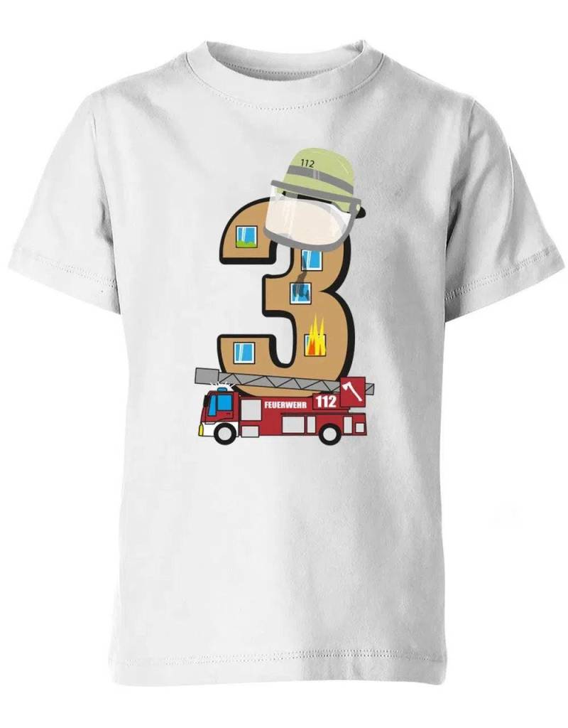 T-Shirt 3 Geburtstag . Feuerwehr - Junge Und Mädchen von myShirtStore