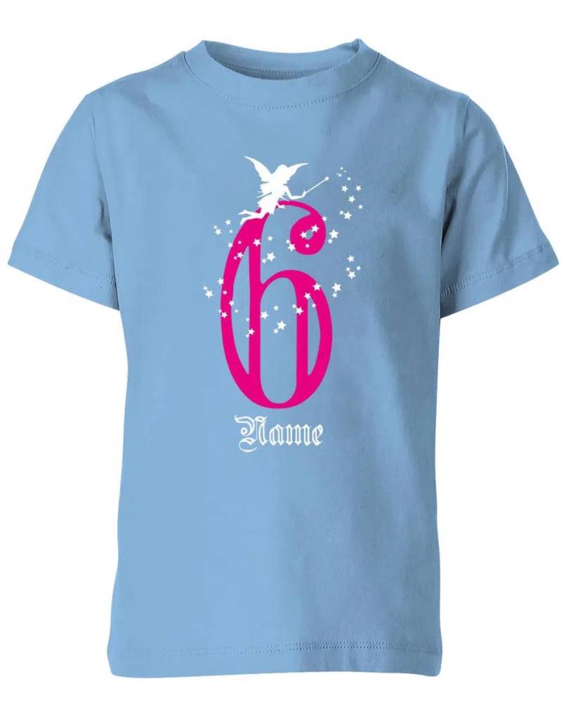 T-Shirt 6 Geburtstag Fee Mit Glitzersternchen Personalisierbar Name Für Mädchen von myShirtStore