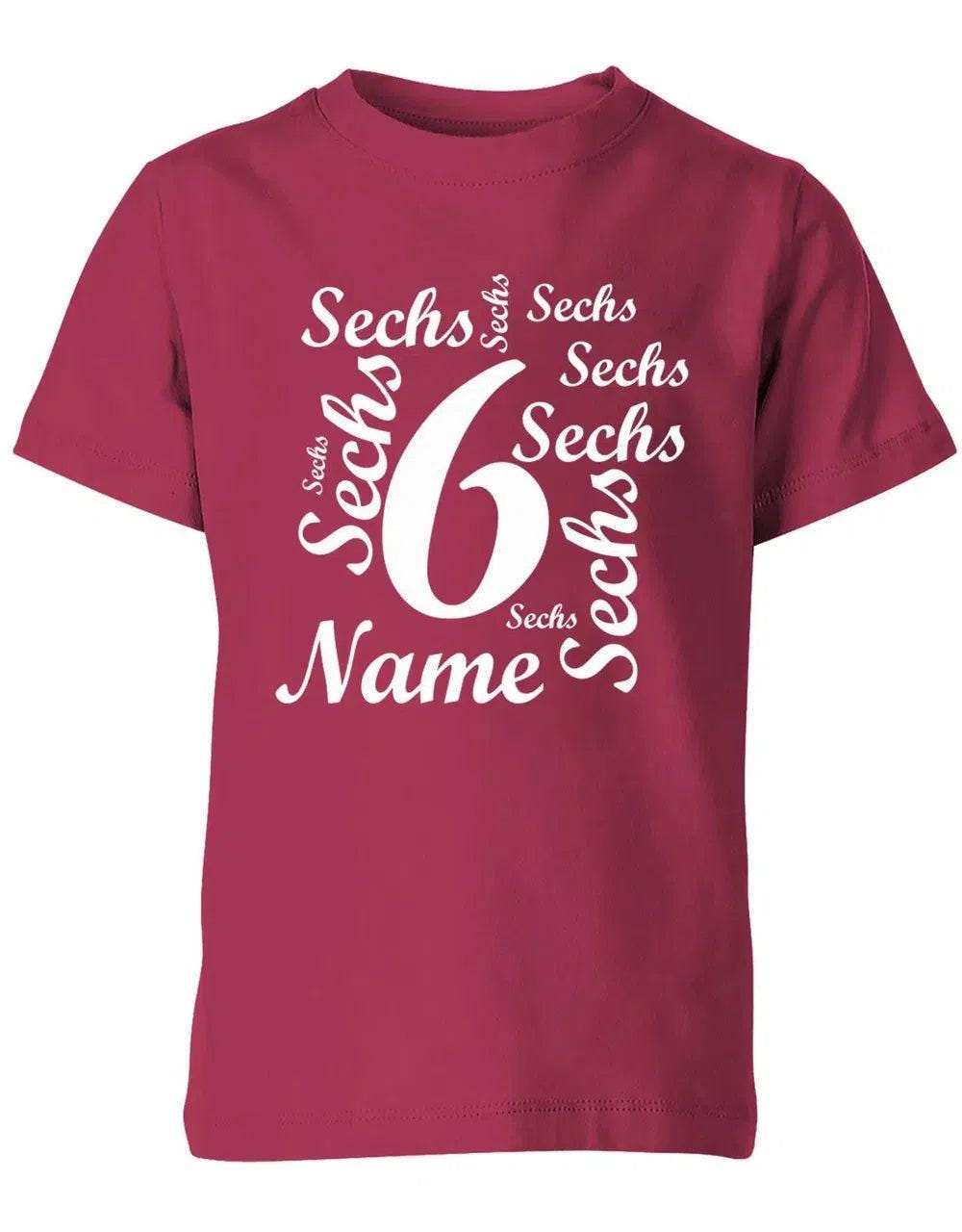 T-Shirt 6 Geburtstag Ganz Viele Sechsen Personalisierbar Mit Name Für Jungen Und Mädchen von myShirtStore