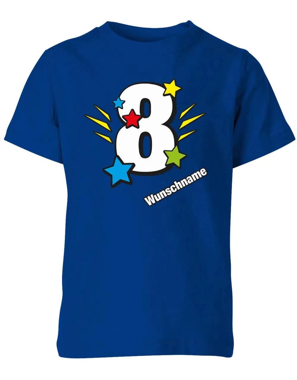 T-Shirt 8 Geburtstag Bunte Sterne Mit Einer Großen Personalisiert Name von myShirtStore