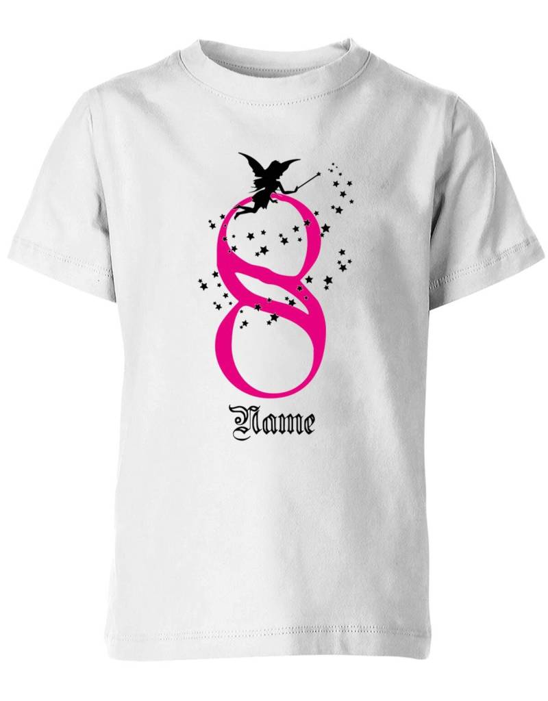 T-Shirt 8 Geburtstag Fee Mit Glitzersternchen Personalisierbar Name Für Mädchen von myShirtStore