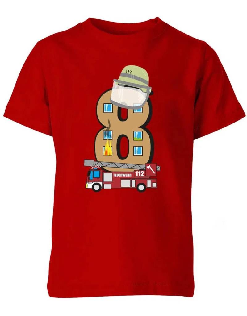 T-Shirt 8 Geburtstag Feuerwehr Junge Und Mädchen von myShirtStore