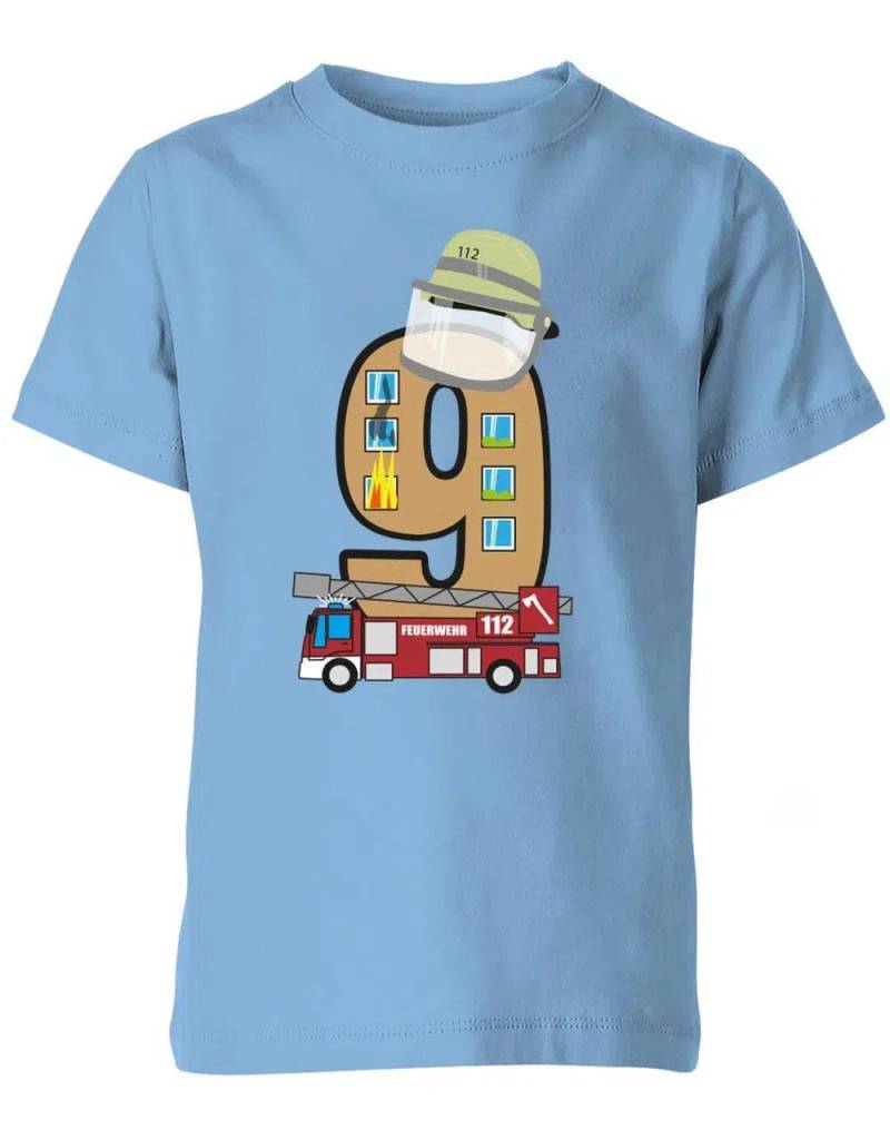T-Shirt 9 Geburtstag Feuerwehr Junge Und Mädchen von myShirtStore