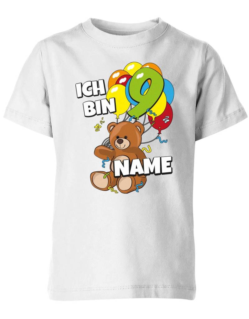 T-Shirt 9 Geburtstag Ich Bin Teddybär Mit Luftballons Und Name von myShirtStore