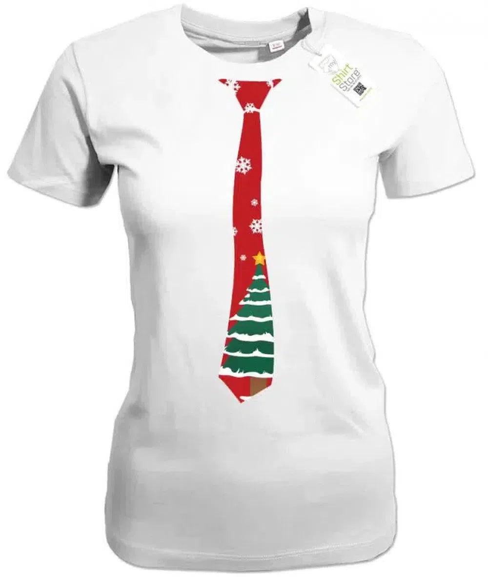 Weihnachts Krawatte - Damen T-Shirt von myShirtStore