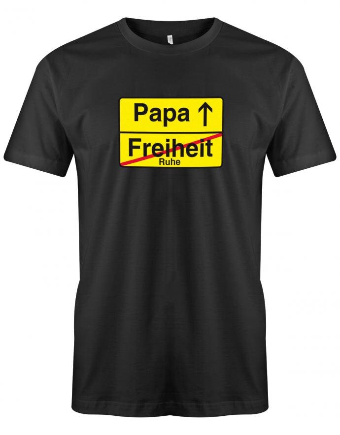 Werdender Papa Shirt - Freiheit Ruhe Ortsschild Geschenk Für Werdende Väter von myShirtStore