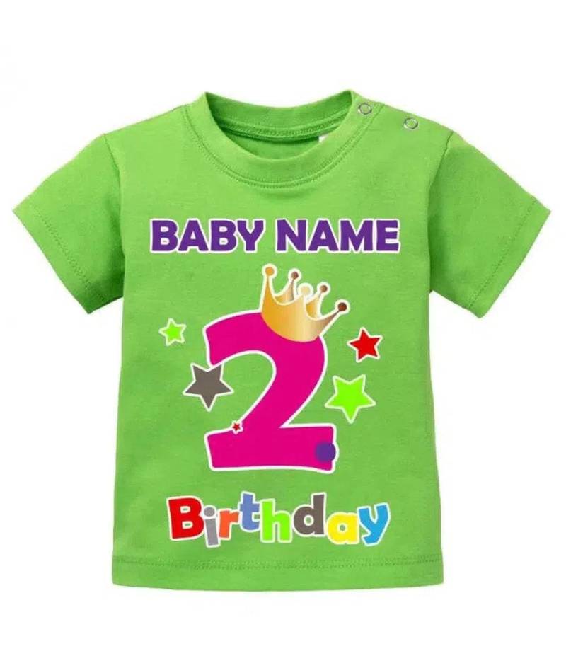 Zweiter Geburtstag Mit Wunschnamen - Mädchen Baby T-Shirt von myShirtStore