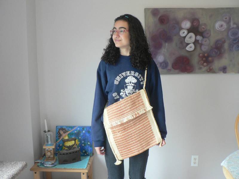 Boho Gewebte Wolle Umhängetasche Rostorange Cross-Over-Tasche von myTreasureNook