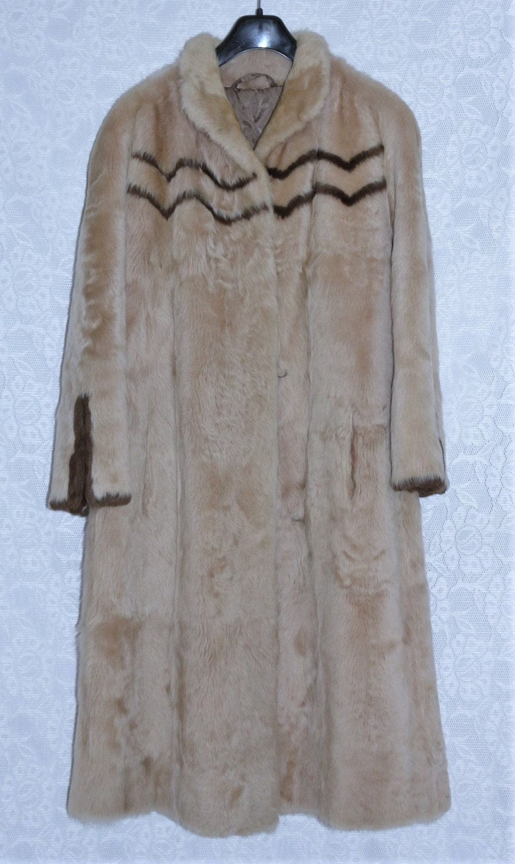 60Er 70Er Pelzmantel Eu/De Gr. 40 42 Vintage Hippie Mantel Bequemer Schnitt Zacken A-Linie von myVINTAGEsoulandpain