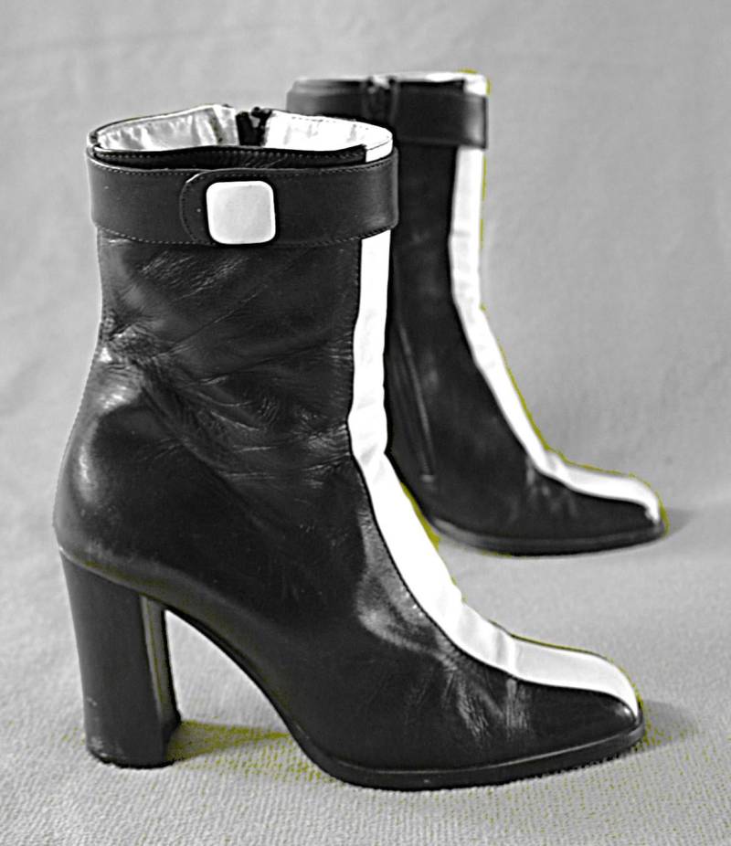 60S Style Stiefelette Eu/De Gr. 37 Bronx High Heel 9cm Y2K Schmal Karree Ankle Boots von myVINTAGEsoulandpain